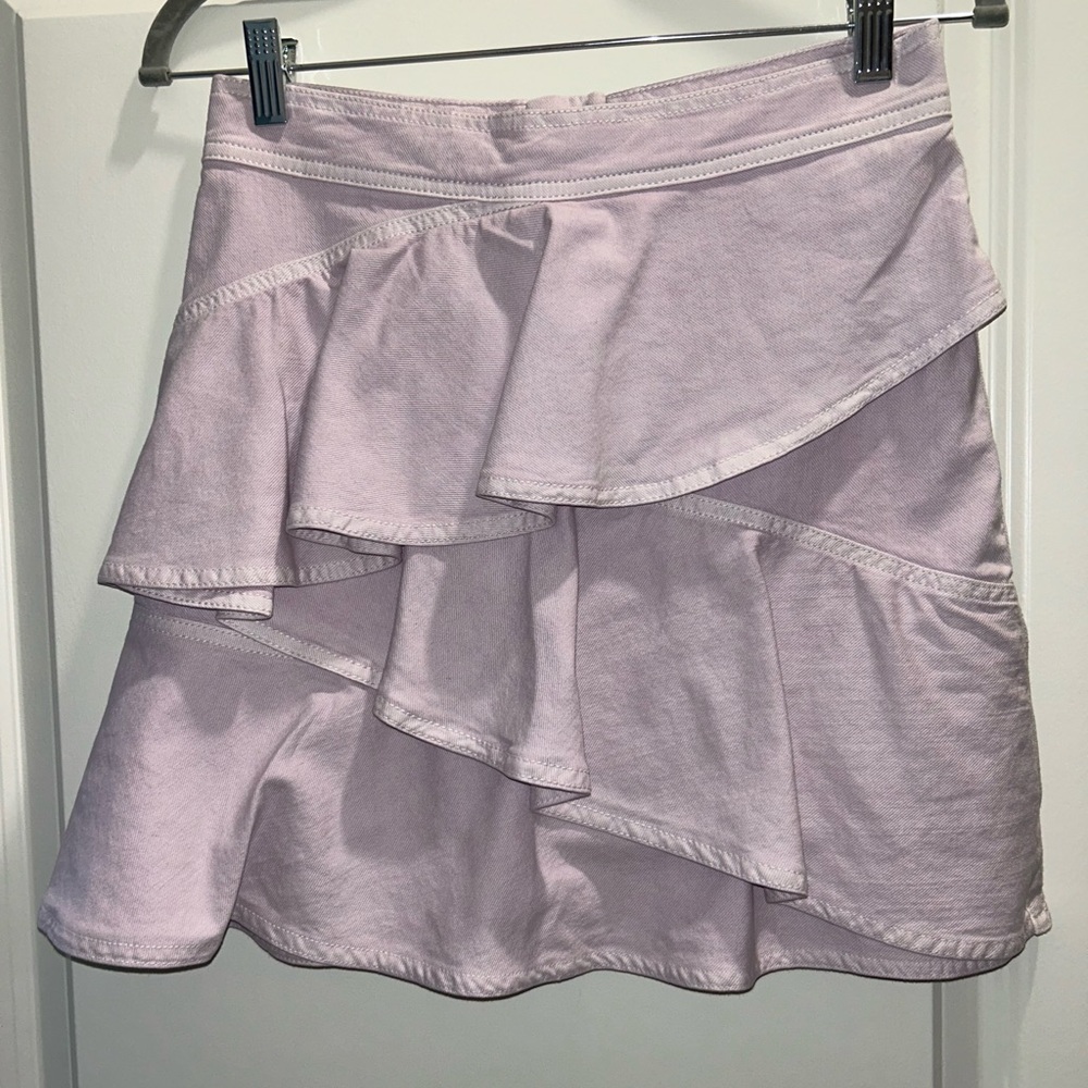 Isabel Marant Coati Denim ruffled mini skirt